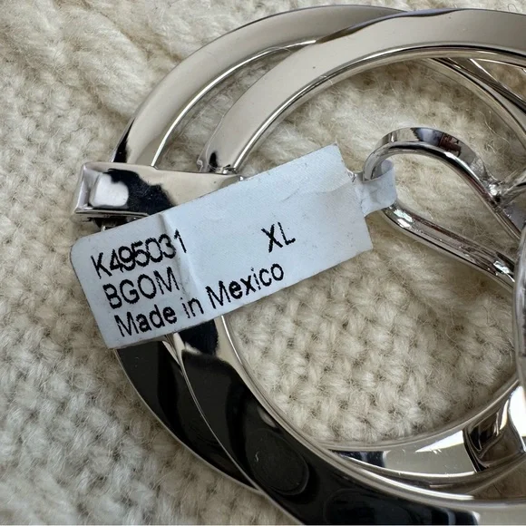 NWT St. John Silver Toned Circle Chain Link Belt Adjustable Accessory Metal - Picture 9 of 11